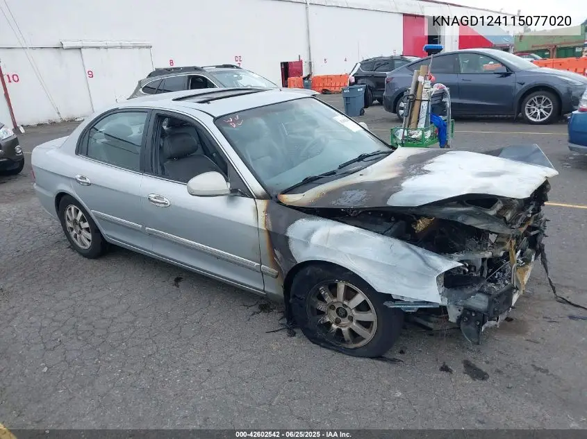 2001 Kia Optima Lx V6/Se V6 VIN: KNAGD124115077020 Lot: 42602542
