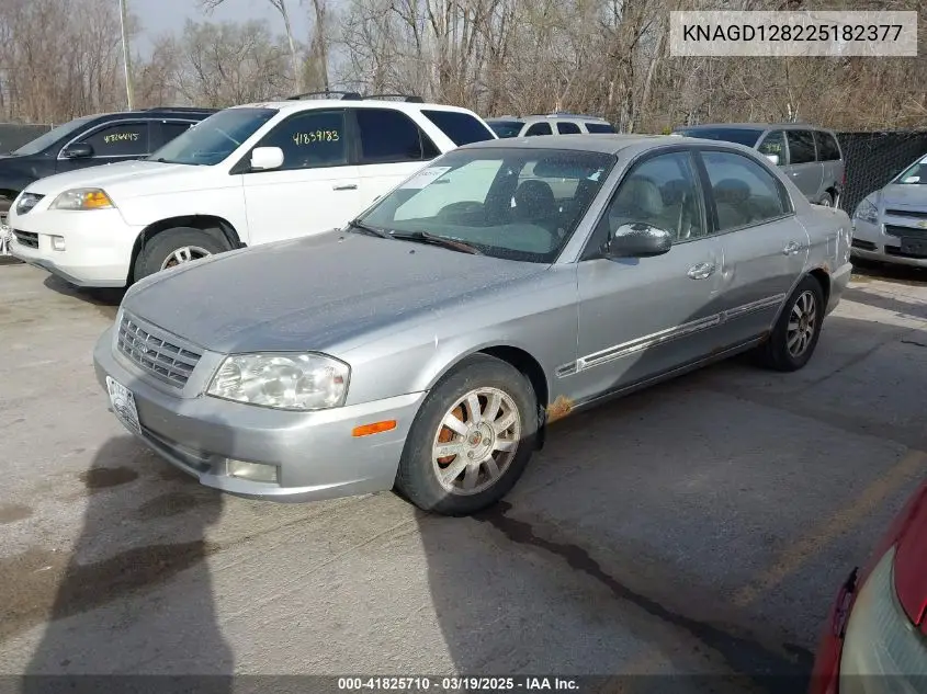 2002 Kia Optima Lx V6/Se V6 VIN: KNAGD128225182377 Lot: 41825710