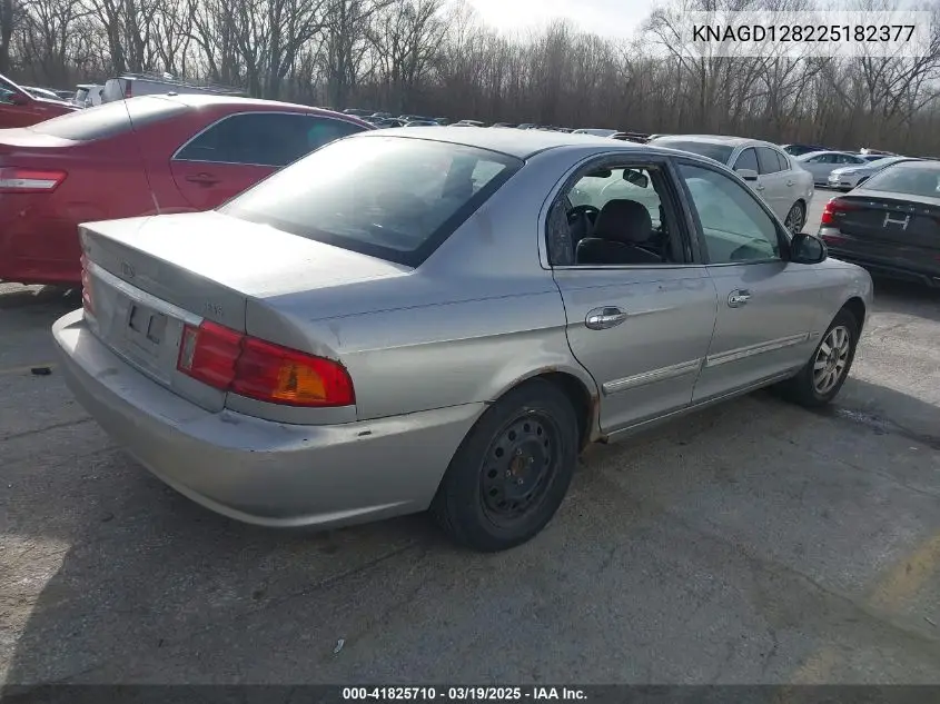 2002 Kia Optima Lx V6/Se V6 VIN: KNAGD128225182377 Lot: 41825710