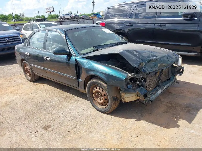 2002 Kia Optima Lx/Se VIN: KNAGD126025161929 Lot: 42203737