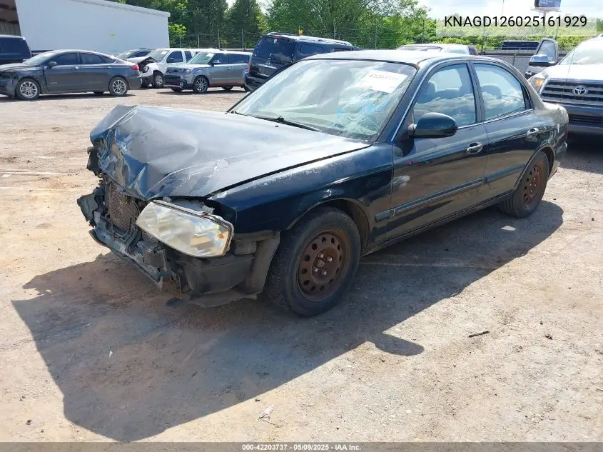 2002 Kia Optima Lx/Se VIN: KNAGD126025161929 Lot: 42203737