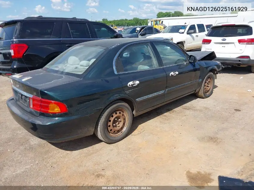2002 Kia Optima Lx/Se VIN: KNAGD126025161929 Lot: 42203737