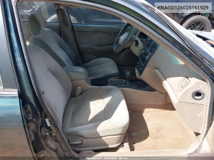 2002 Kia Optima Lx/Se VIN: KNAGD126025161929 Lot: 42203737