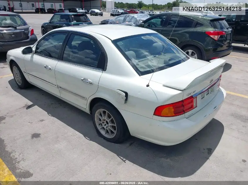 2002 Kia Optima Lx/Se VIN: KNAGD126325144218 Lot: 42596691