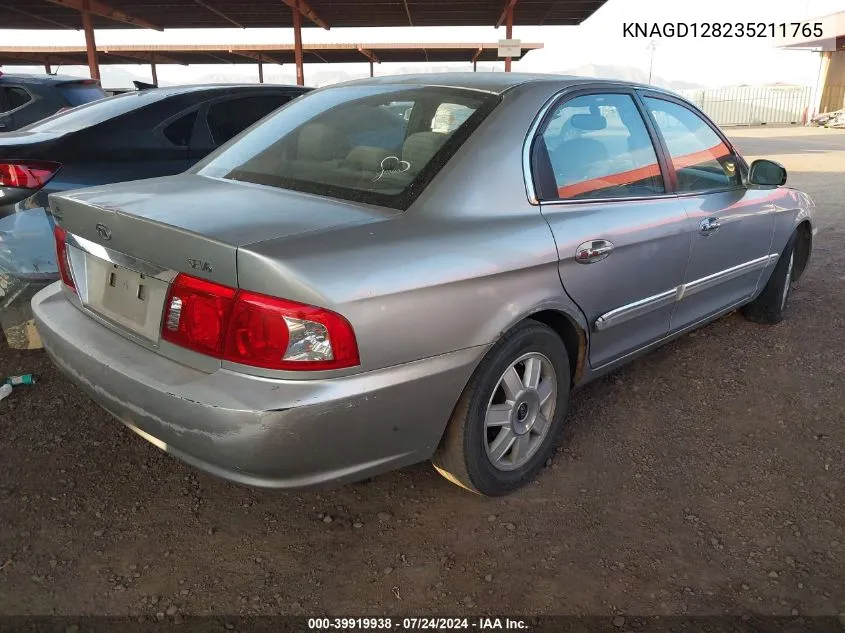2003 Kia Optima Lx V6/Se V6 VIN: KNAGD128235211765 Lot: 39919938