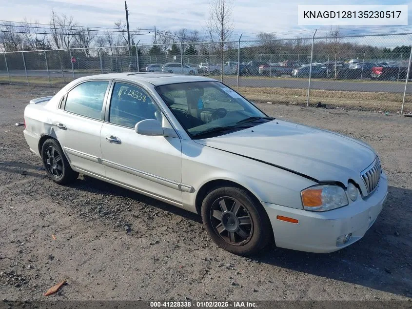 2003 Kia Optima Lx V6/Se V6 VIN: KNAGD128135230517 Lot: 41228338