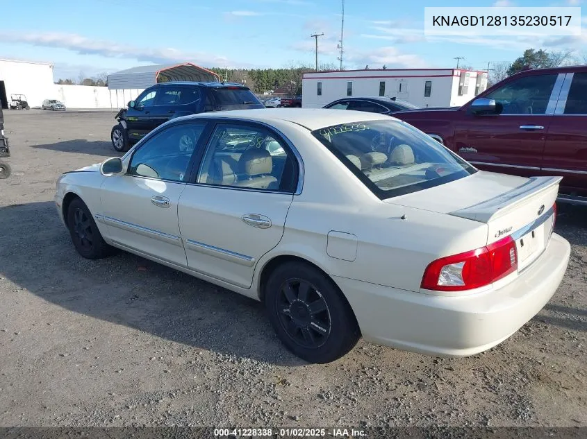 2003 Kia Optima Lx V6/Se V6 VIN: KNAGD128135230517 Lot: 41228338