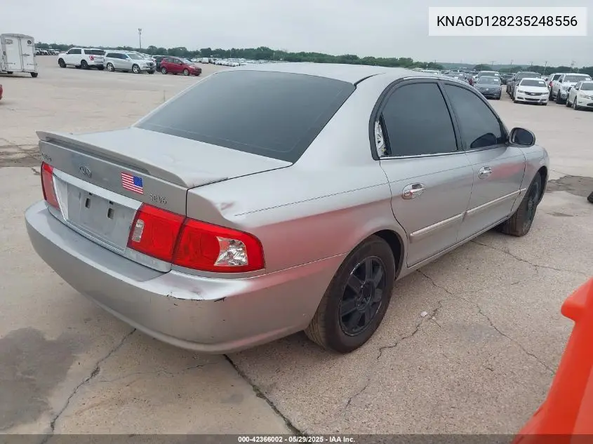 2003 Kia Optima Lx V6/Se V6 VIN: KNAGD128235248556 Lot: 42366002