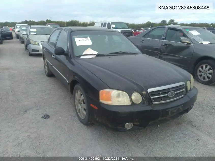 2004 Kia Optima Ex V6/Lx V6 VIN: KNAGD128245308448 Lot: 31400102