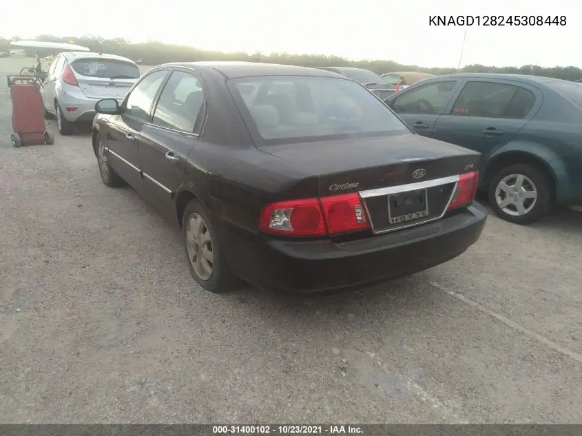 2004 Kia Optima Ex V6/Lx V6 VIN: KNAGD128245308448 Lot: 31400102