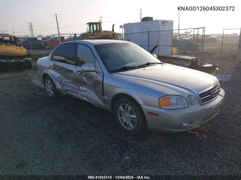 2004 Kia Optima Ex/Lx VIN: KNAGD126045302372 Lot: 41022315