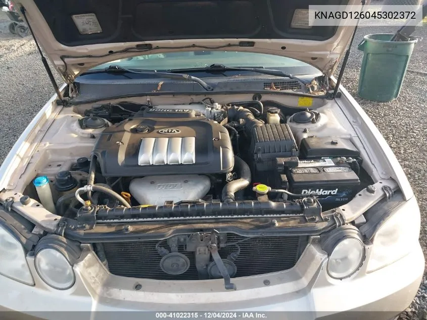 2004 Kia Optima Ex/Lx VIN: KNAGD126045302372 Lot: 41022315