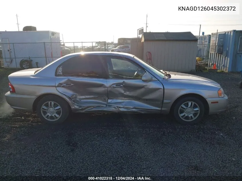2004 Kia Optima Ex/Lx VIN: KNAGD126045302372 Lot: 41022315