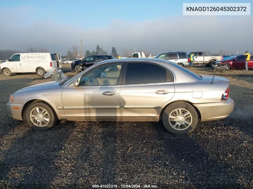 2004 Kia Optima Ex/Lx VIN: KNAGD126045302372 Lot: 41022315