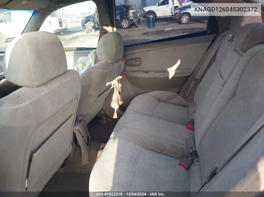 2004 Kia Optima Ex/Lx VIN: KNAGD126045302372 Lot: 41022315