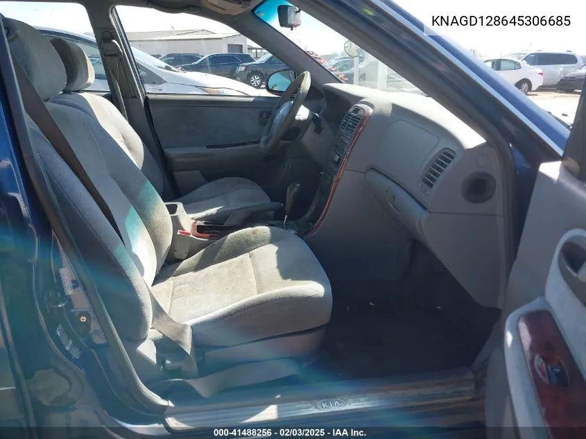 2004 Kia Optima Ex V6/Lx V6 VIN: KNAGD128645306685 Lot: 41488256