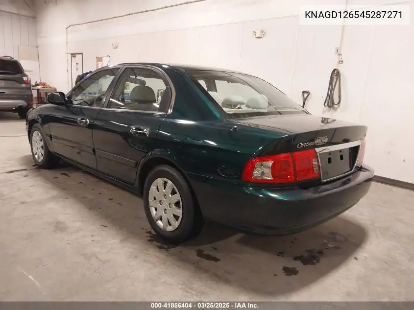 2004 Kia Optima Ex/Lx VIN: KNAGD126545287271 Lot: 41856404