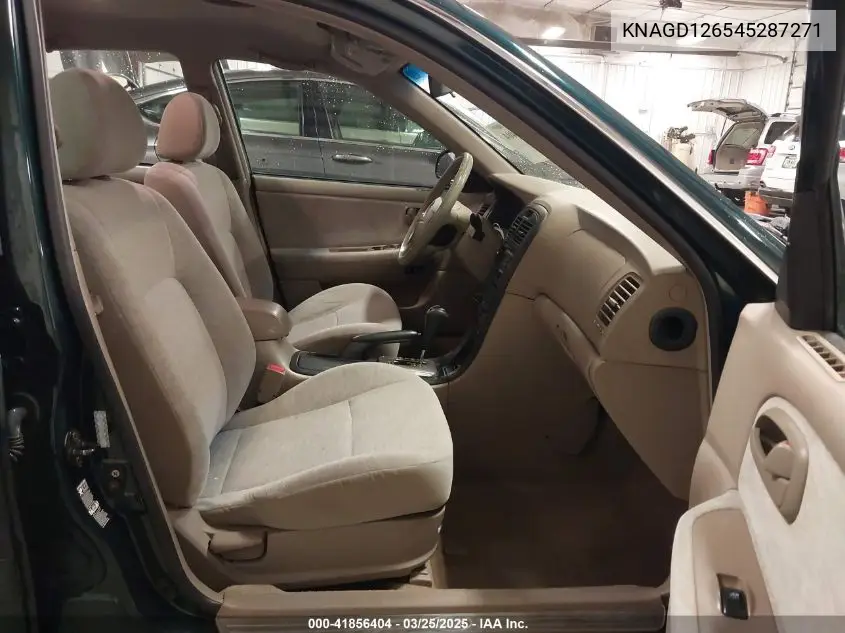 2004 Kia Optima Ex/Lx VIN: KNAGD126545287271 Lot: 41856404