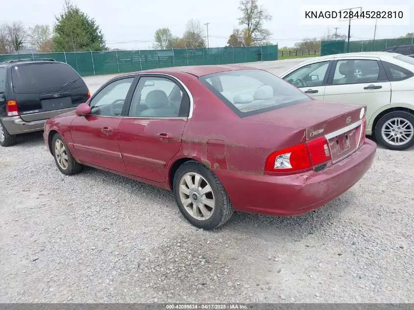 2004 Kia Optima Ex V6/Lx V6 VIN: KNAGD128445282810 Lot: 42059534