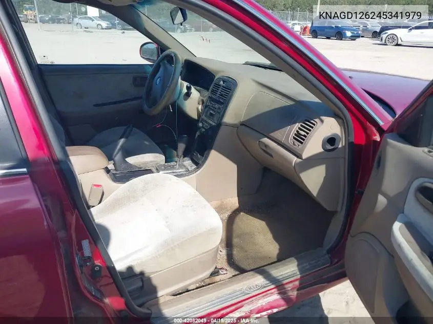 2004 Kia Optima Ex/Lx VIN: KNAGD126245341979 Lot: 42082049
