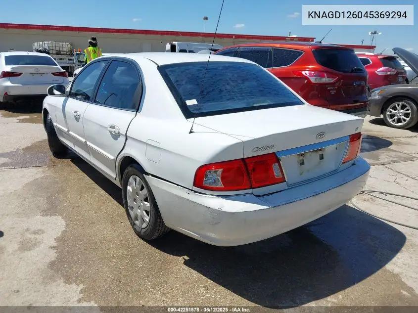 2004 Kia Optima Ex/Lx VIN: KNAGD126045369294 Lot: 42251578