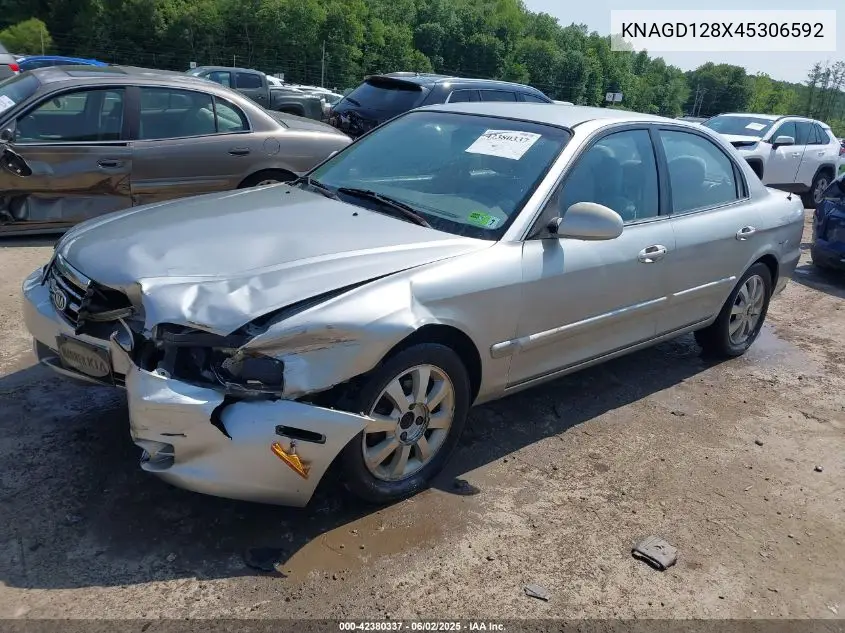 2004 Kia Optima Ex V6/Lx V6 VIN: KNAGD128X45306592 Lot: 42380337