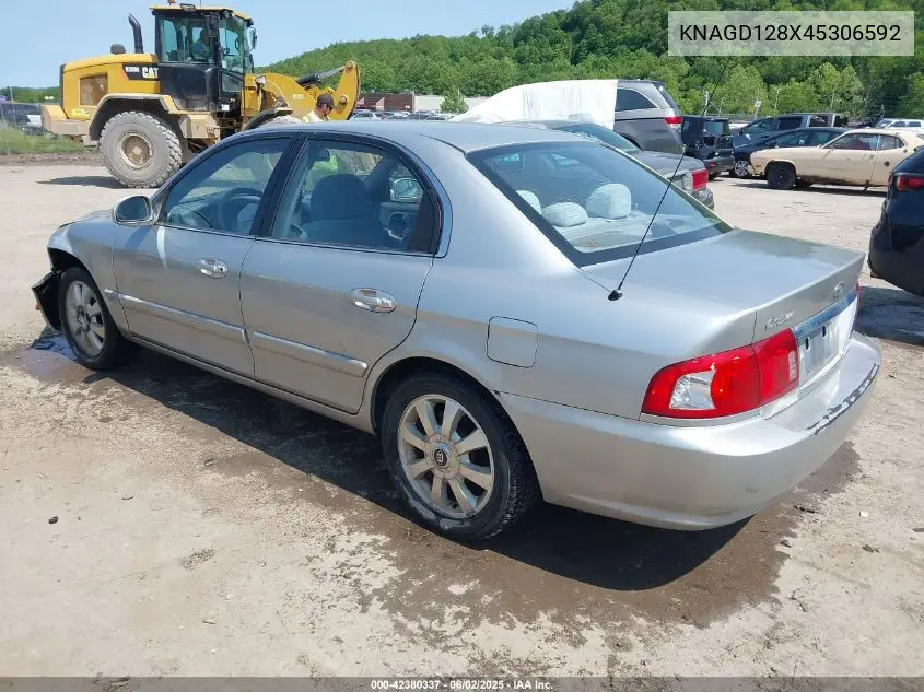 2004 Kia Optima Ex V6/Lx V6 VIN: KNAGD128X45306592 Lot: 42380337