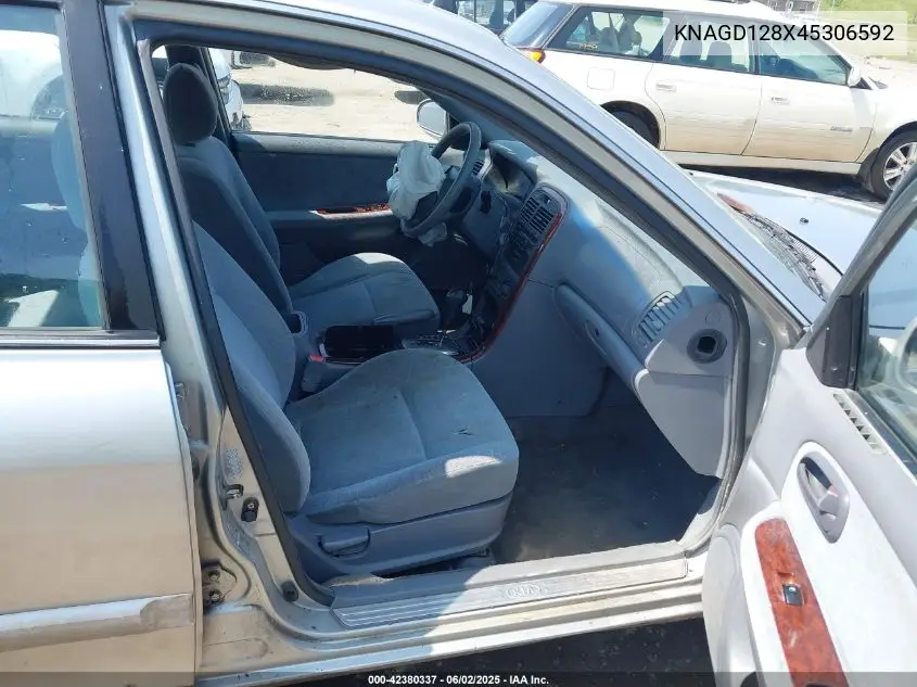 2004 Kia Optima Ex V6/Lx V6 VIN: KNAGD128X45306592 Lot: 42380337