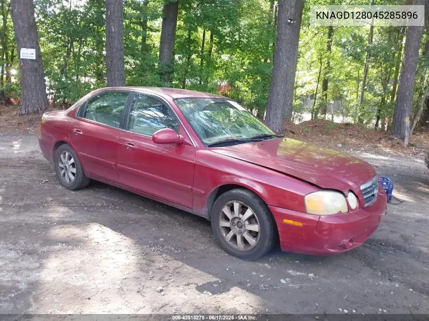 2004 Kia Optima Ex V6/Lx V6 VIN: KNAGD128045285896 Lot: 42518275