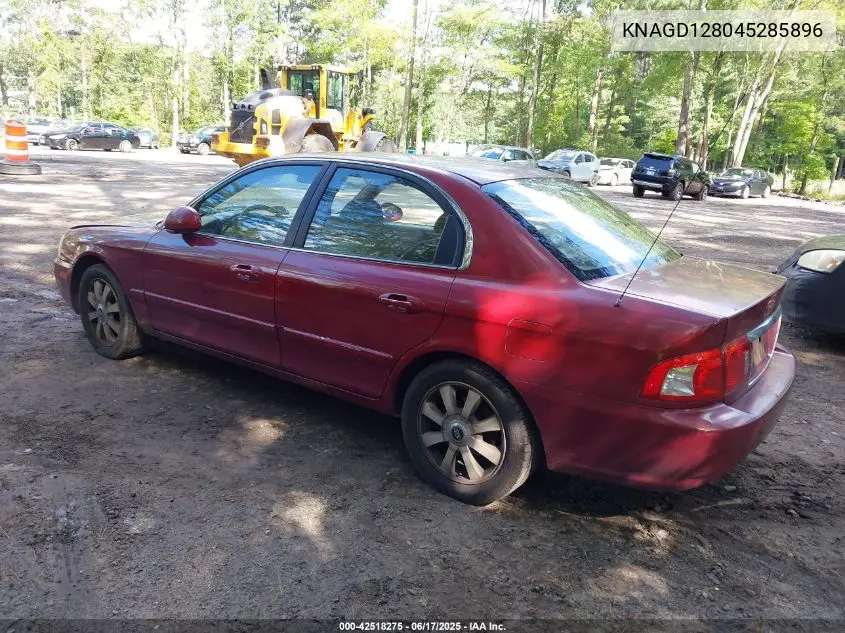 2004 Kia Optima Ex V6/Lx V6 VIN: KNAGD128045285896 Lot: 42518275