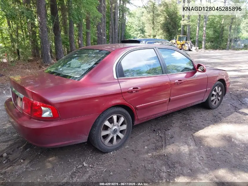 2004 Kia Optima Ex V6/Lx V6 VIN: KNAGD128045285896 Lot: 42518275