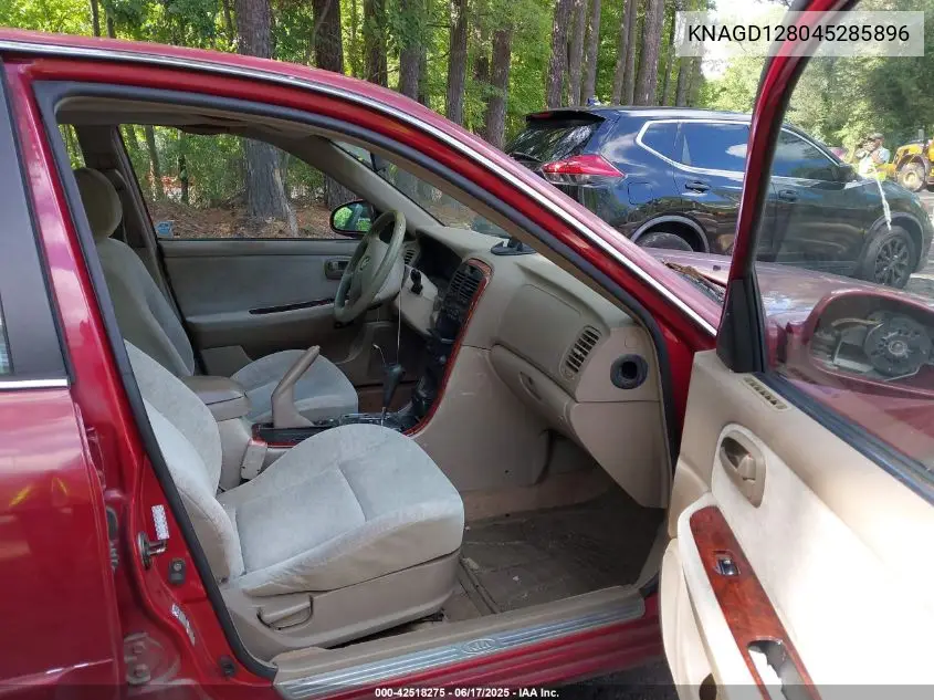 2004 Kia Optima Ex V6/Lx V6 VIN: KNAGD128045285896 Lot: 42518275