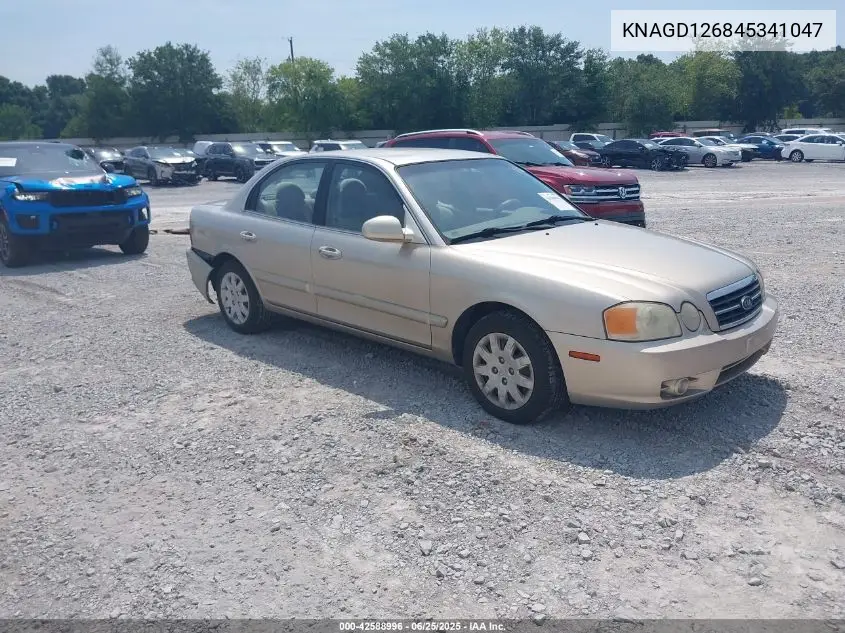 2004 Kia Optima Ex/Lx VIN: KNAGD126845341047 Lot: 42588996