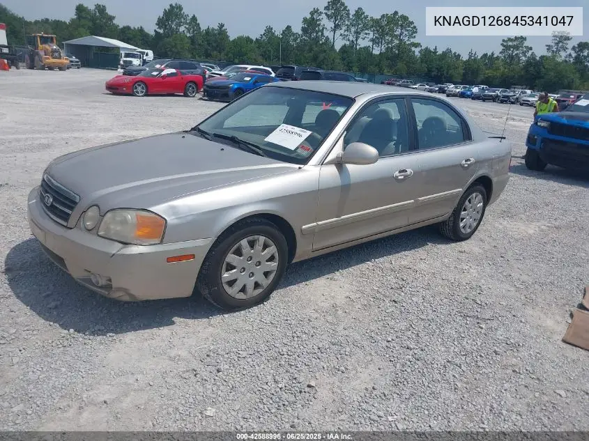 2004 Kia Optima Ex/Lx VIN: KNAGD126845341047 Lot: 42588996