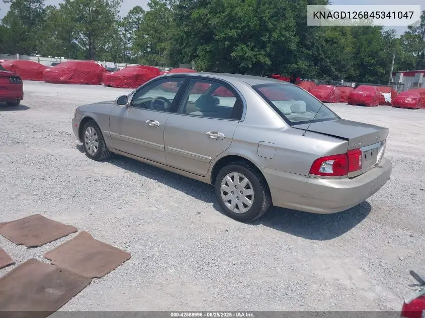 2004 Kia Optima Ex/Lx VIN: KNAGD126845341047 Lot: 42588996