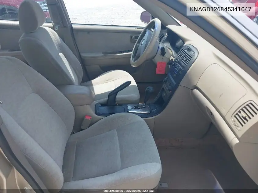 2004 Kia Optima Ex/Lx VIN: KNAGD126845341047 Lot: 42588996