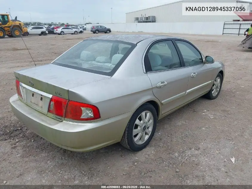 2004 Kia Optima Ex V6/Lx V6 VIN: KNAGD128945337056 Lot: 42596083