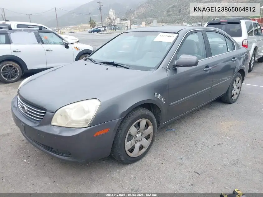 2006 Kia Optima Ex (New)/Lx (New) VIN: KNAGE123865064812 Lot: 42174605