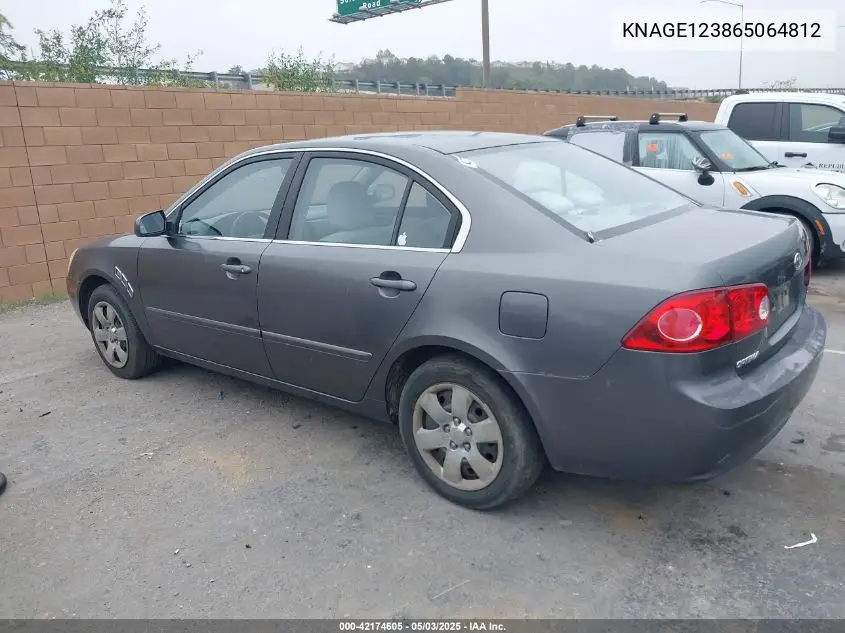 2006 Kia Optima Ex (New)/Lx (New) VIN: KNAGE123865064812 Lot: 42174605