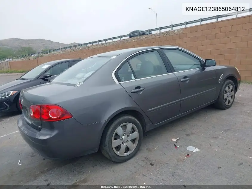 2006 Kia Optima Ex (New)/Lx (New) VIN: KNAGE123865064812 Lot: 42174605