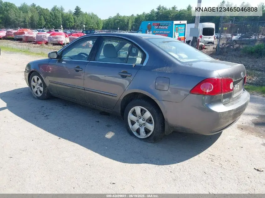 2006 Kia Optima Ex (New)/Lx (New) VIN: KNAGE123465046808 Lot: 42499601