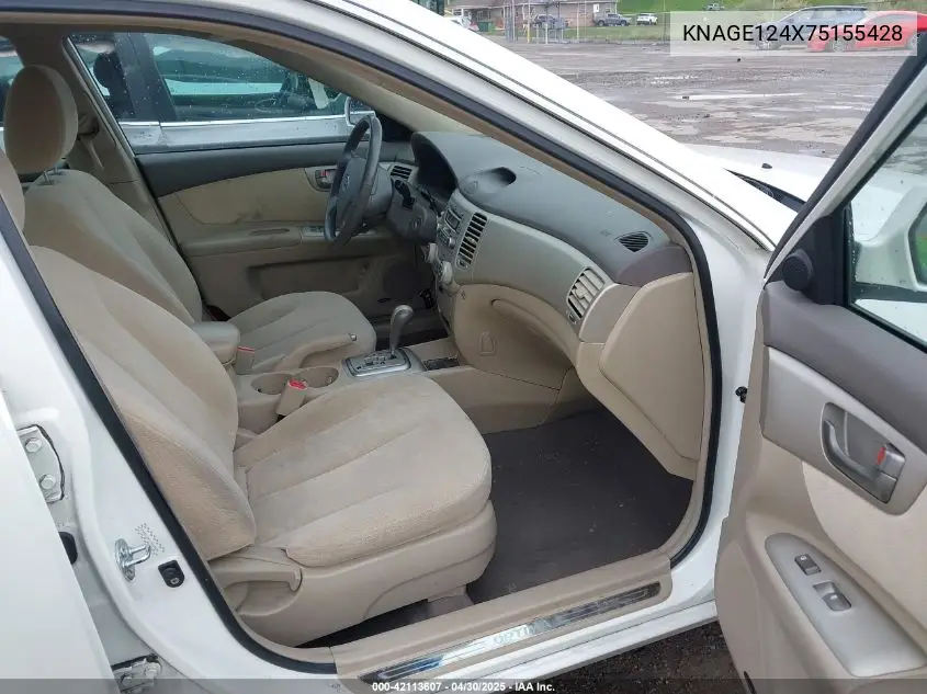 2007 Kia Optima Ex V6 VIN: KNAGE124X75155428 Lot: 42113607