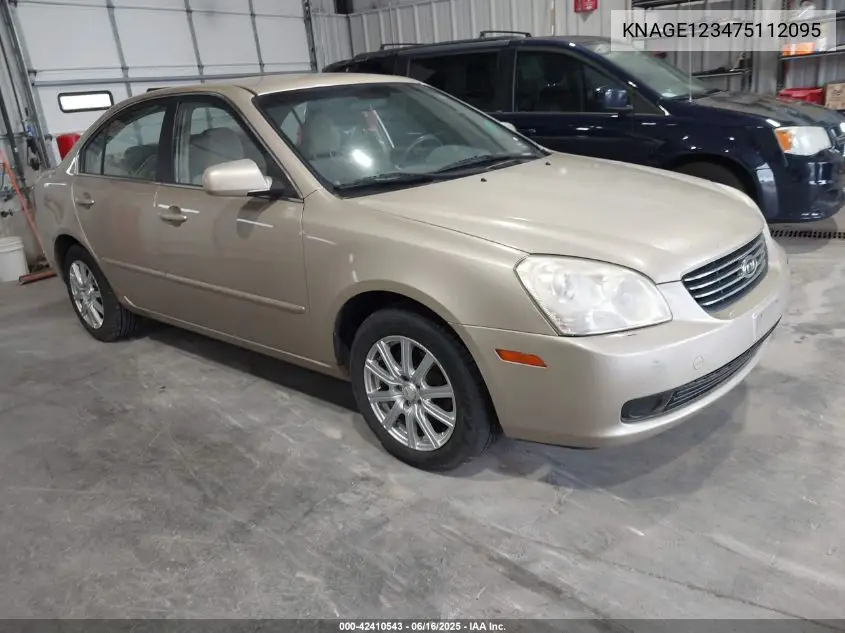 2007 Kia Optima Lx VIN: KNAGE123475112095 Lot: 42410543