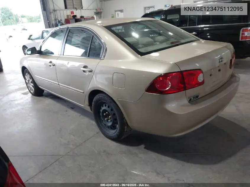 2007 Kia Optima Lx VIN: KNAGE123475112095 Lot: 42410543