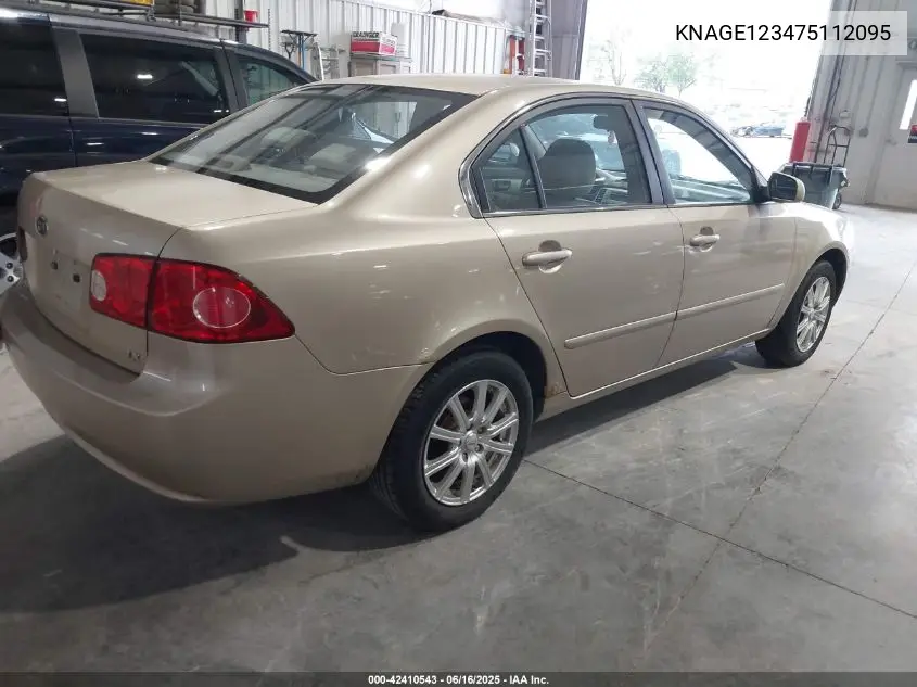 2007 Kia Optima Lx VIN: KNAGE123475112095 Lot: 42410543