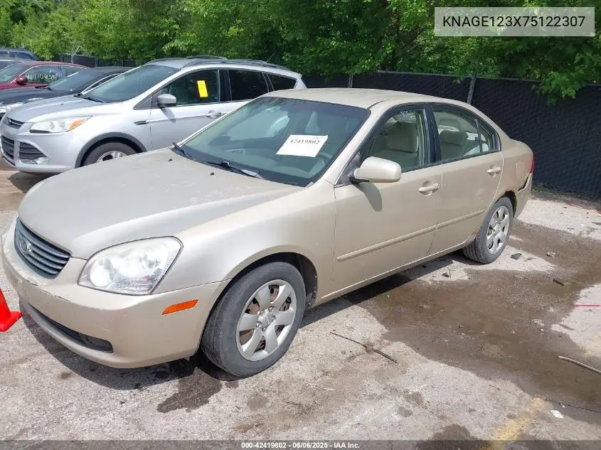 2007 Kia Optima Lx VIN: KNAGE123X75122307 Lot: 42419802