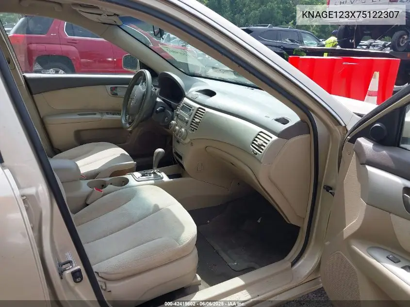 2007 Kia Optima Lx VIN: KNAGE123X75122307 Lot: 42419802