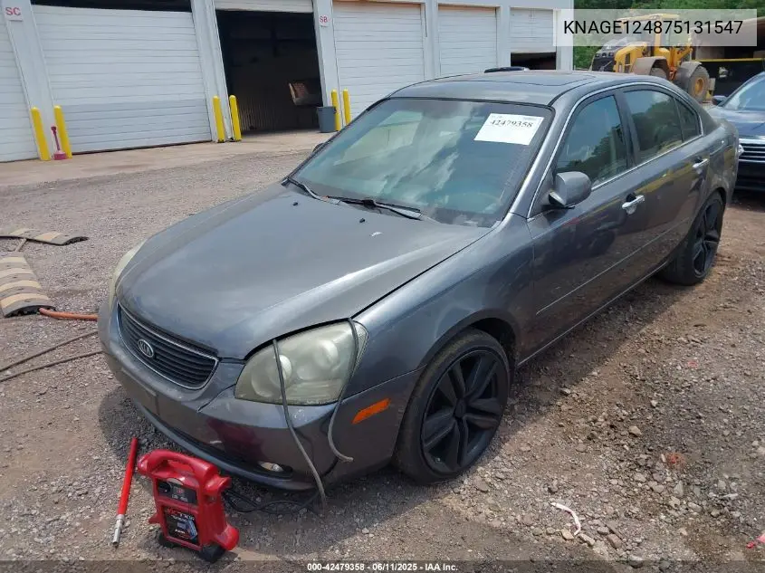 2007 Kia Optima Ex V6 VIN: KNAGE124875131547 Lot: 42479358