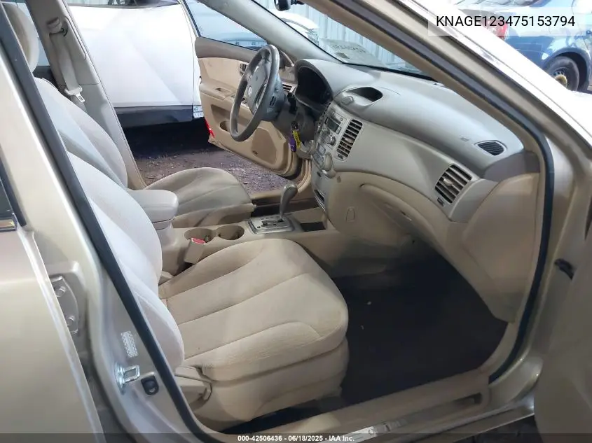 2007 Kia Optima Ex VIN: KNAGE123475153794 Lot: 42506436