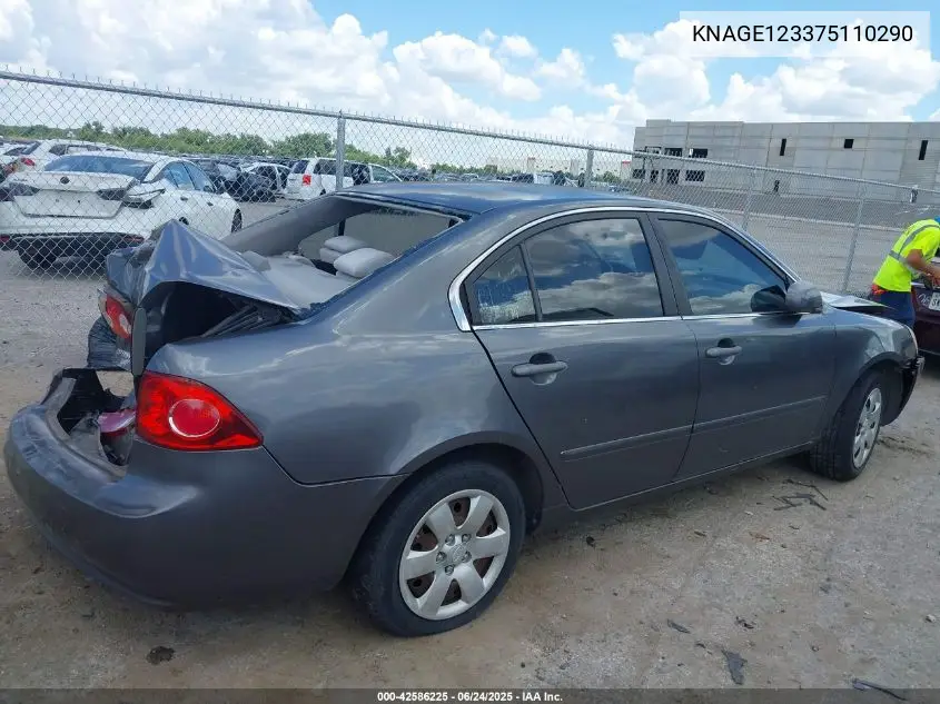 2007 Kia Optima Lx VIN: KNAGE123375110290 Lot: 42586225